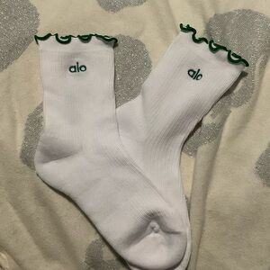 ALO Women's Lettuce Edge Sock s/m green edge